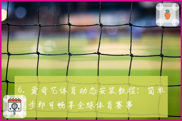 6. 爱奇艺体育动态安装教程：简单几步即可畅享全球体育赛事